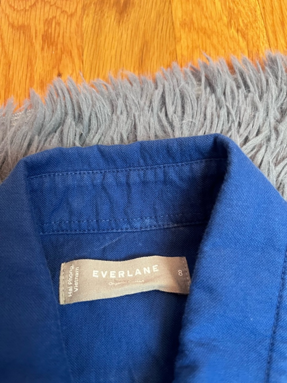 Everlane Royal Blue Cotton Button Down Shirt Size S - Picture 2 of 5